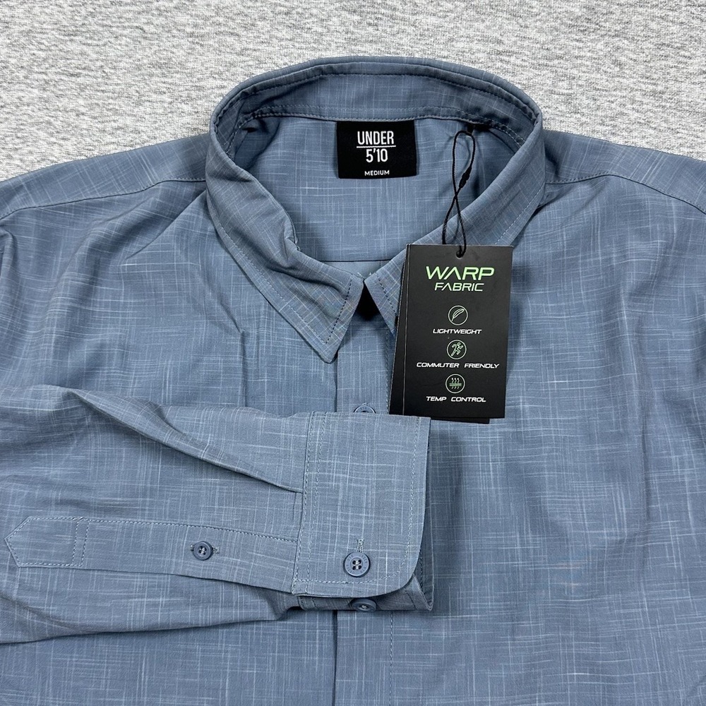 Under 510 Shirt Mens Medium Blue Warp Stretch Button Down Long Sleeve City U510